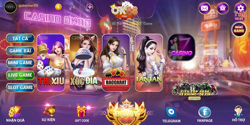Các sản phẩm Live game tại cổng game đổi thưởng OK88