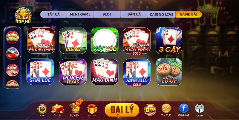 Sân chơi trực tuyến này cung cấp rất nhiều game bài và live casino hấp dẫn