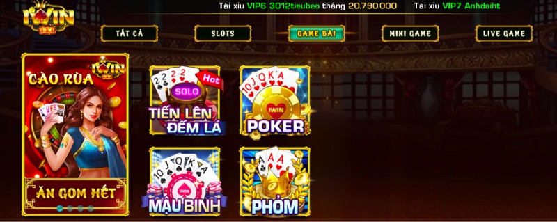 Các sản phẩm game của Iwin Club - Kho game bài đổi thưởng  