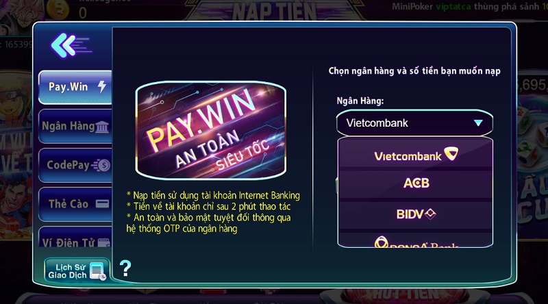 Hướng dẫn nạp rút 789 Club - Nạp tiền tại game bài 789 Club qua Pay.Win