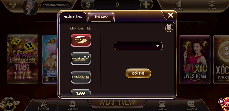 Rút tiền bằng hình thức phổ biến là đổi thẻ cào điện thoại