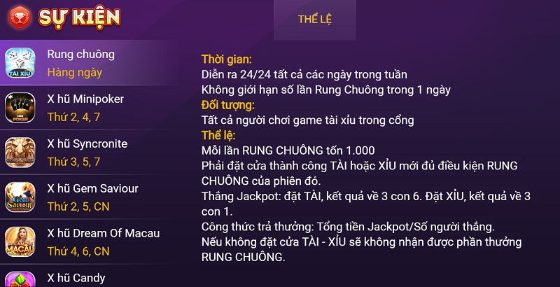 Sự kiện rung chuông nhận thưởng hàng ngày