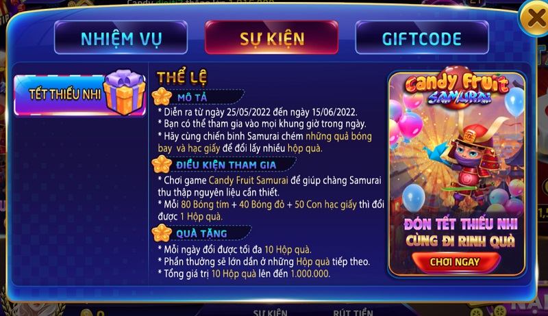 Sự kiện “Tết thiếu nhi” tại cổng game bài Rikvip