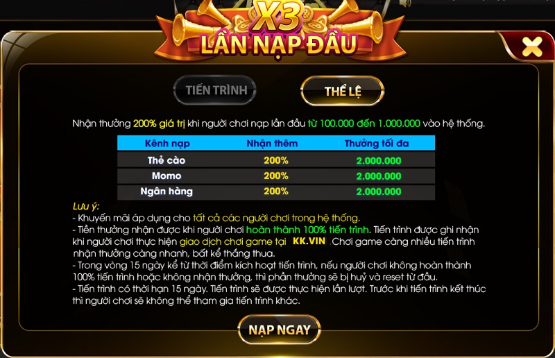 Thể lệ khuyến mãi x3 KKVin mà anh em cần lưu ý 