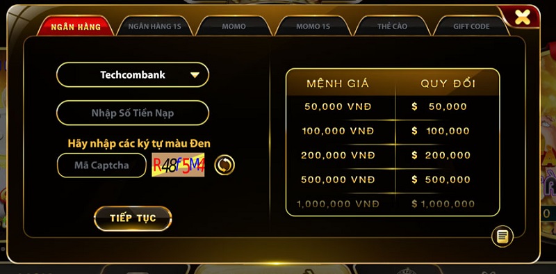 Hướng dẫn nạp tiền Gowin chỉ mất 1-3 phút