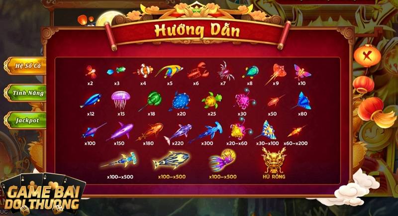 Hàng loại các loài cá đa dạng trong Bắn cá 789 Club