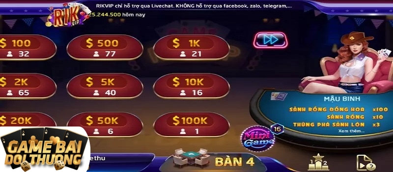 Các chi bài cơ bản trong game bài Mậu Binh Rikvip