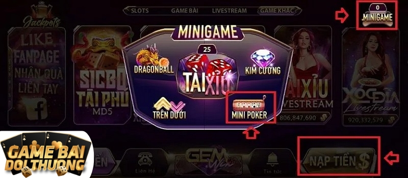 Hạn mức tiền đặt cược khi chơi Mini Poker